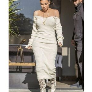 Céline Cream Ribbed Knit Top